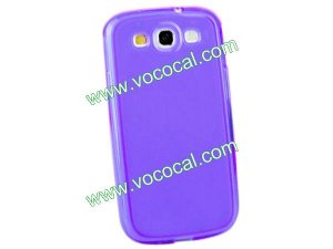 Transparent TPU Case Cover Skin for Samsung i9300 Galaxy S3 Purple