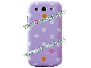 Wave Point Dots Hard Protective Case Cover Skin for Samsung i9300 Galaxy S3 Purple