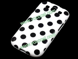 Polka Dots Soft TPU Gel Case Cover Skin for Samsung Galaxy S3 i9300 Black & White