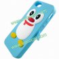 Cute 3D Penguin Silicone Protective Case Cover Skin for iPhone 5 Azure