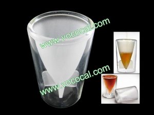 Inner Missile Shape Double Wall Beer Wine Glass Cup