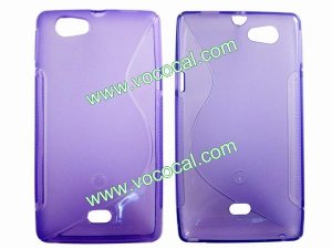 S Line Soft TPU Case Cover Skin for Sony Xperia miro ST23i Purple