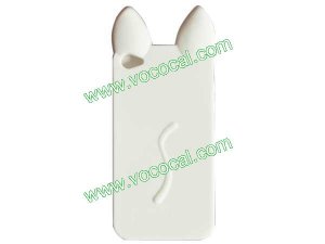 White Cat 3D Cartoon Silicone Case Cover Skin for iPhone 4 4G 4S