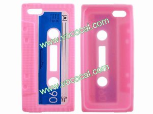 Classic Cassette Tape Silicone Protective Case Cover Skin for iPhone 5 Pink