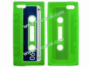 Classic Cassette Tape Silicone Protective Case Cover Skin for iPhone 5 Green