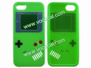 Protective Soft Silicone Case Cover Skin for iPhone 5 Game Boy Style Green