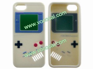 Protective Soft Silicone Case Cover Skin for iPhone 5 Game Boy Style Grey