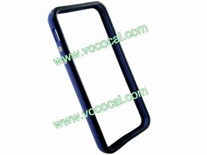 PC + TPU Dual Colors Frame Bumper Case Cover Skin for iPhone 5 Black + Blue