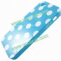 Polka Dots Soft TPU Case Cover Skin for iPhone 5 Blue with White Spots