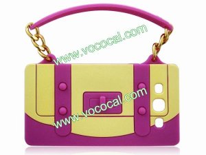 Silicone Soft Handbag Case Cover Skin for Samsung Galaxy S3 i9300 Rose