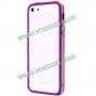 PC + TPU Clear Frame Bumper Case Cover Skin for iPhone 5 Purple