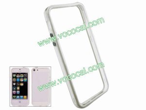 PC + TPU Clear Frame Bumper Case Cover Skin for iPhone 5 White