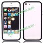 PC + TPU Clear Frame Bumper Case Cover Skin for iPhone 5 Black