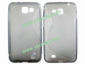 S Line Soft TPU Case Cover Skin for Samsung Galaxy i9050 Clear Gray