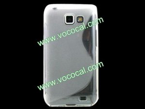 S Line Soft TPU Case Cover Skin for Samsung Galaxy i9050 Clear White