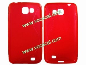 S Line Soft TPU Case Cover Skin for Samsung Galaxy i9050 Red