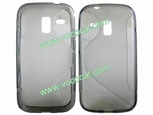 S Line Soft TPU Case Cover Skin for Samsung Galaxy Ace 2 i8160 Clear Gray
