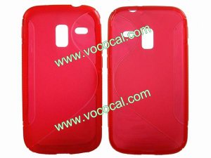 S Line Soft TPU Case Cover Skin for Samsung Galaxy Ace 2 i8160 Red