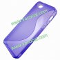 S Line Wave TPU Protective Case Cover Skin for iPhone 5 Purple