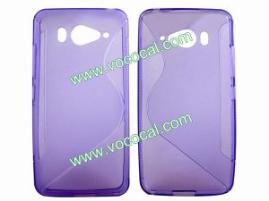 S Line Wave Soft TPU Case Cover Skin for Xiaomi Mi2 Purple