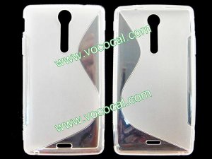 S Line Soft TPU Case Cover Skin for Sony Xperia GX LT29i Clear White