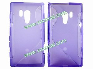 S Line Soft TPU Case Cover Skin for Sony Xperia Acro S LT26w Purple