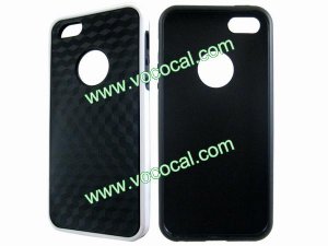 Dual Color TPU + PC Protective Case Cover Skin for iPhone 5 3D Cube Style