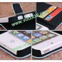 PU Leather Protective Book Case Cover for iPhone 5 With Card Holder Rose