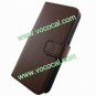 PU Leather Wallet Stand Case Cover for iPhone 5 With Card Holder Brown