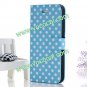 PU Leather Wallet Stand Case Cover for iPhone 5 With Polka Dot