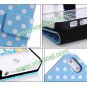 PU Leather Wallet Stand Case Cover for iPhone 5 With Polka Dot