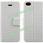 Basketball Grain PU Leather Wallet Card Holder Case Cover for iPhone 5 White