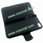 PU Leather Wallet Card Holder Case Cover for iPhone 5 With Stand Black