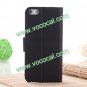 Basketball Grain PU Leather Wallet Card Holder Case Cover for iPhone 5 Black