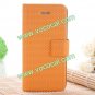 Basketball Grain PU Leather Wallet Card Holder Case Cover for iPhone 5 Orange