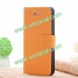 Basketball Grain PU Leather Wallet Card Holder Case Cover for iPhone 5 Orange