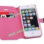 Luxury Beauty Girl PU Leather Wallet Case Cover for iPhone 5 with Card Holder
