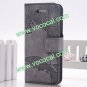 PU Leather Protective Book Stand Case Cover Pouch for iPhone 5 With Map Pattern