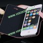 Wire Drawing PU Leather Flip Stand Case Cover Skin for iPhone 5 Pink