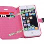 Luxury Beauty Girl PU Leather Wallet Case Cover for iPhone 5 with Card Holder