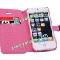 Luxury Beauty Girl PU Leather Wallet Case Cover for iPhone 5 with Card Holder