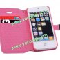 Luxury Beauty Girl PU Leather Wallet Case Cover for iPhone 5 with Card Holder