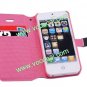 Luxury Beauty Girl PU Leather Wallet Case Cover for iPhone 5 with Card Holder