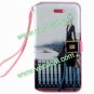 Luxury Beauty Girl PU Leather Wallet Case Cover for iPhone 5 with Card Holder