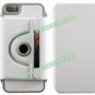 360 Degree Rotating Flip Stand PU Leather Case Cover Skin for iPhone 5 White