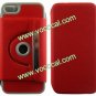 360 Degree Rotating Flip Stand PU Leather Case Cover Skin for iPhone 5 Red