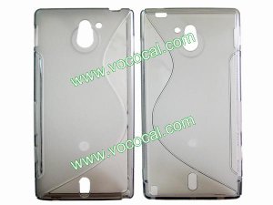 S Line Soft Flexible TPU Case Cover Skin for Sony Xperia Sola MT27i Clear Grey