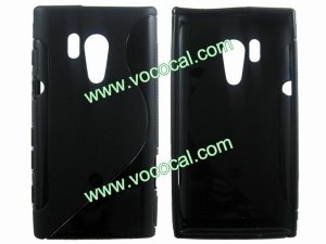 S Line Soft TPU Case Cover Skin for Sony Xperia Acro S LT26w Black