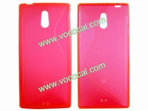 S Line TPU Protective Case Cover Skin for Sony Xperia P LT22i Rose