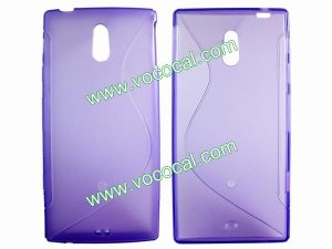 S Line TPU Protective Case Cover Skin for Sony Xperia P LT22i Purple